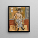 Nude sitting in a bronzed room - Henri Matisse — framed artwork on a wall