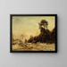 La route de la Révolte le soir - Henri Michel-Lévy — framed artwork on a wall