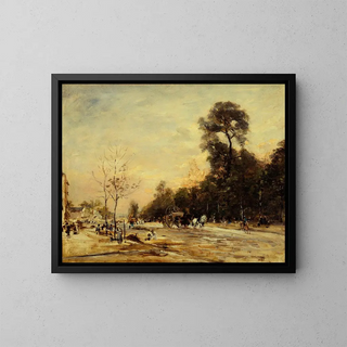 La route de la Révolte le soir - Henri Michel-Lévy — framed artwork on a wall