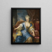 Portrait of a lady sitting on a sofa - Henri Millot — framed artwork on a wall