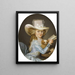 Portrait of a young woman with her dog - Henri Nicolas van Gorp — framed artwork on a wall