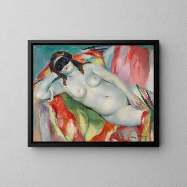 Nude with Mask - Henri Ottmann — framed artwork on a wall