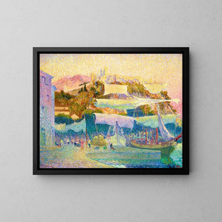 Voiles au sec à Cassis - Henri Person — framed artwork on a wall