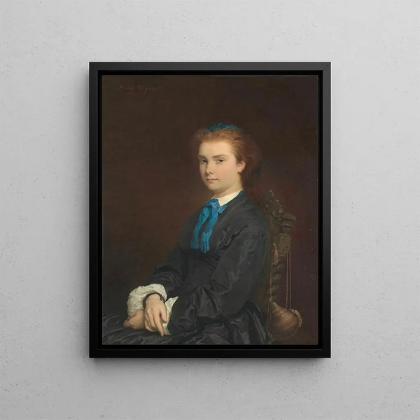 Portrait of a Young Woman - Henri Regnault — framed artwork on a wall