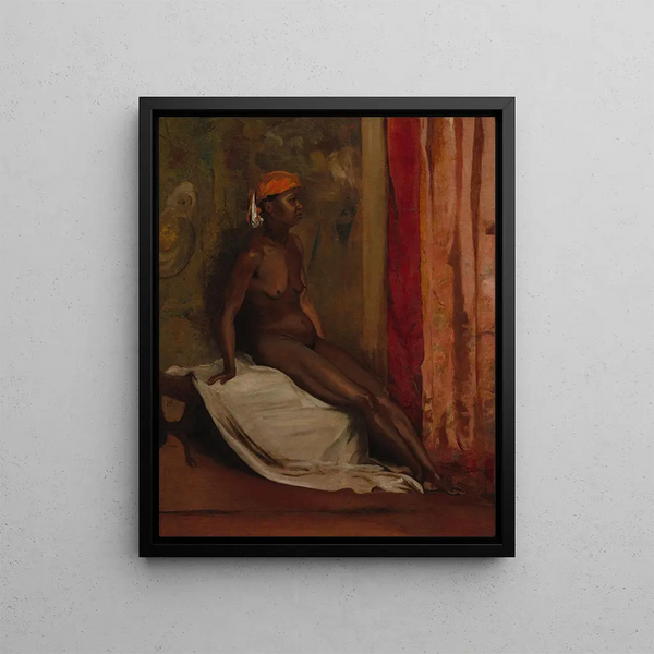 African Woman Sitting - Henri Regnault — framed artwork on a wall