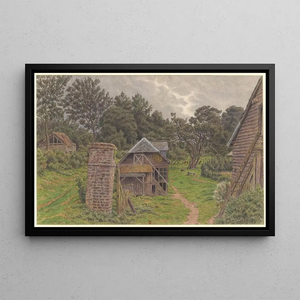 Auffay entre de ferme Auffay - Henri Rivière — framed artwork on a wall
