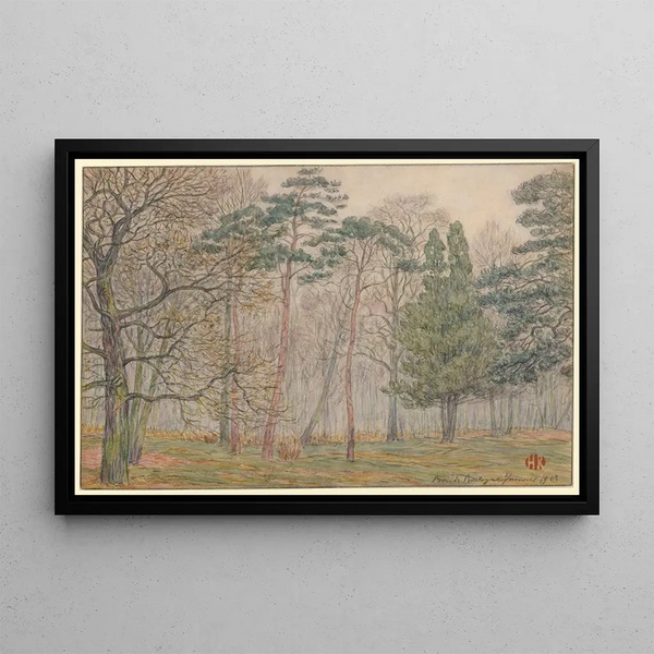 Bois de Boulogne - Henri Rivière — framed artwork on a wall