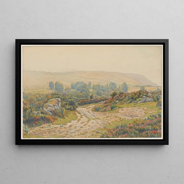 Brume et rose Landes de Pors Lonnec Morgat - Henri Rivière — framed artwork on a wall