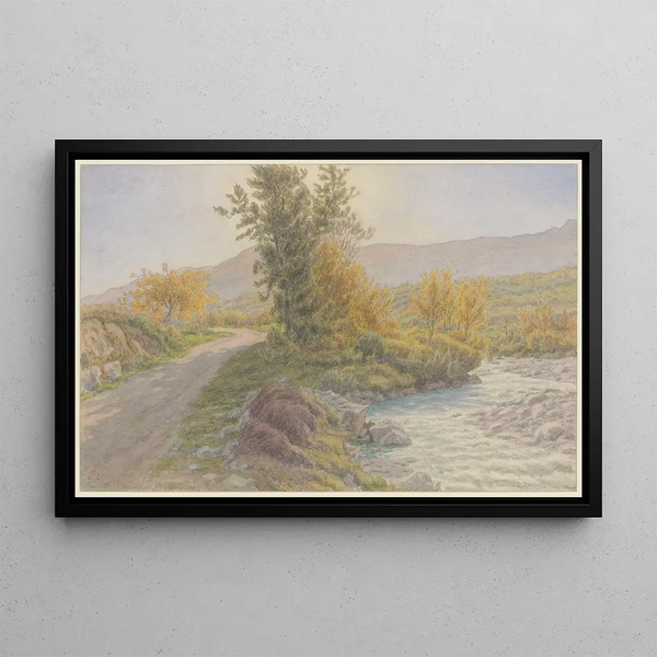 Buis-les-Baronnies Painting, Edges of the Menon - Henri Rivière — framed artwork on a wall