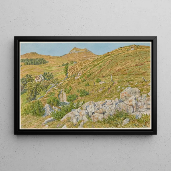Champs en Chandesse, Besse-en-Chandesse, Pertuyzat - Henri Rivière — framed artwork on a wall