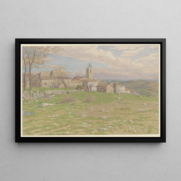 Châteauneuf-de-Grasse - Henri Rivière — framed artwork on a wall