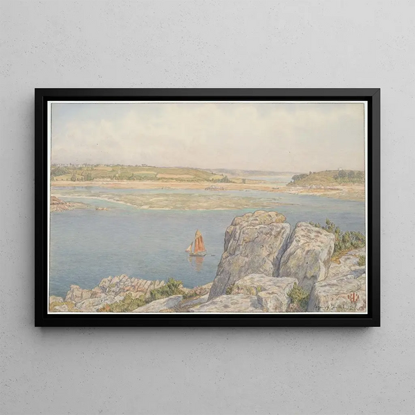 Embouchure du Trieux Île Bois Loguivy - Henri Rivière — framed artwork on a wall