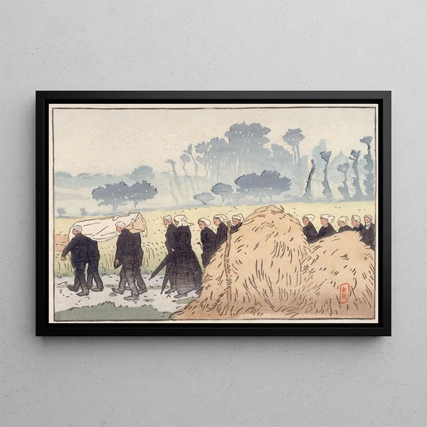 Burial at Trestraou - Henri Rivière — framed artwork on a wall