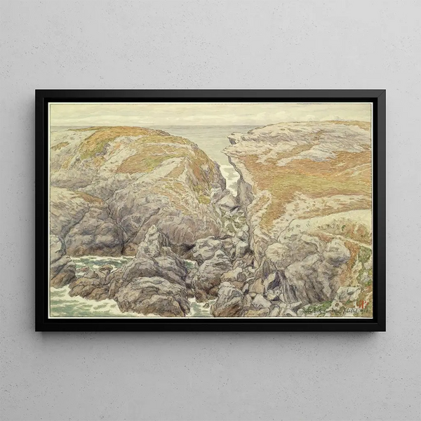 Cliffs of Belle-Île-en-Mer - Henri Rivière — framed artwork on a wall