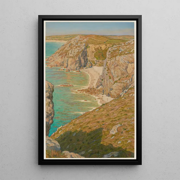 Cliffs of Port Haor Morgat - Henri Rivière — framed artwork on a wall