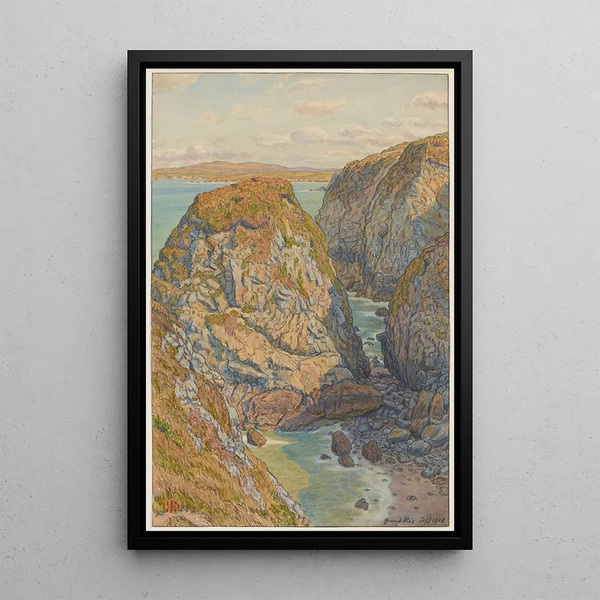 Cliffs of the Grand Ris Baie de Douarnenez - Henri Rivière — framed artwork on a wall