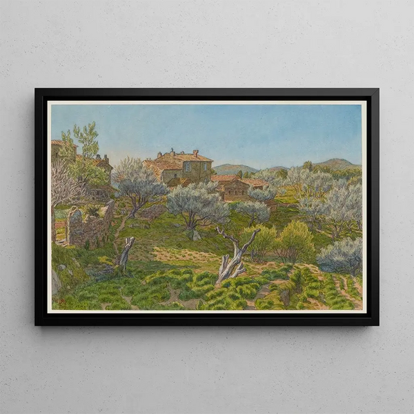 Farms in Bormes - Henri Rivière — framed artwork on a wall