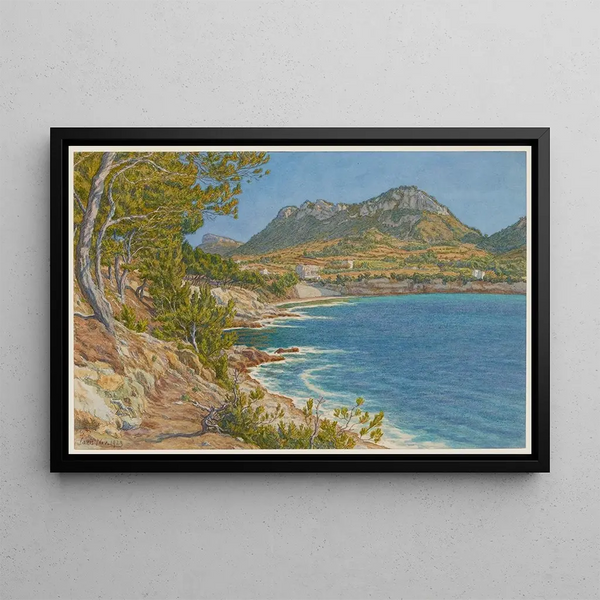 L'anse de l'Arène, Cassis - Henri Rivière — framed artwork on a wall