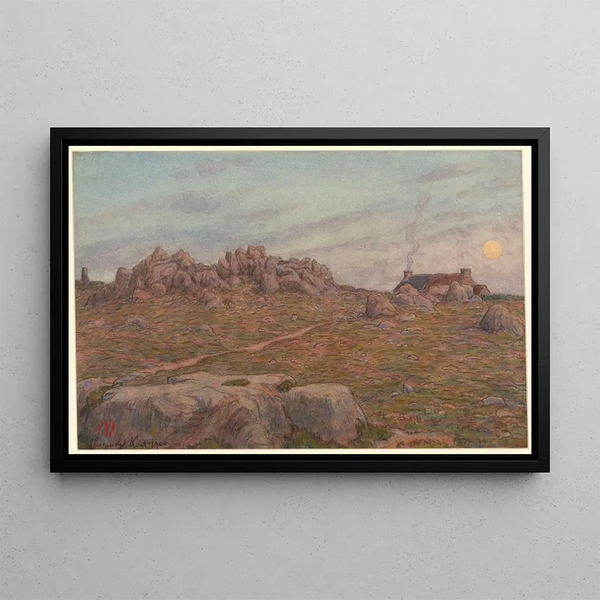 Lever de lune Roc Neven - Henri Rivière — framed artwork on a wall