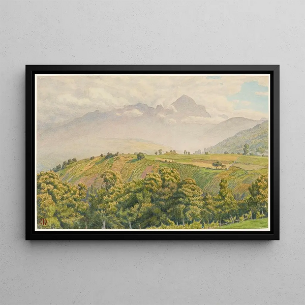 Morning Misty Landscape on the Charvin - Henri Rivière — framed artwork on a wall