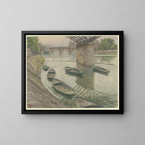 Paris, Quai du Louvre - Henri Rivière — framed artwork on a wall