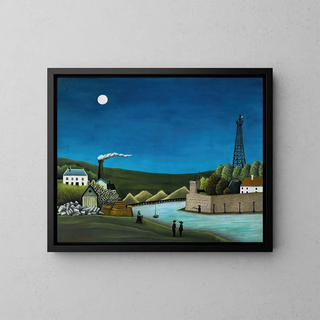 La Seine à Suresnes - Henri Rousseau — framed artwork on a wall
