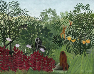 Tropical Forest with Monkeys - Henri Rousseau — artwork view