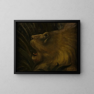 Lion Head - Henri Rousseau — framed artwork on a wall