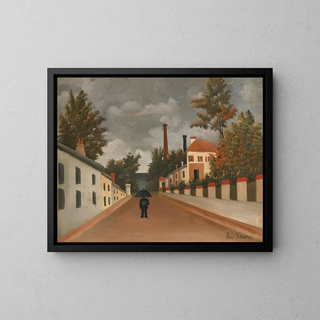 View of the surroundings of Paris - Henri Rousseau — framed artwork on a wall