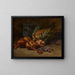 Still life with pomegranates and a pineapple - Henri Saintin — framed artwork on a wall