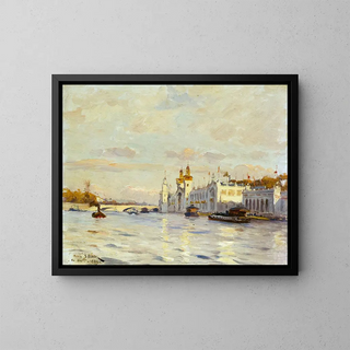 View of the 1889 World's Fair - Henri Saintin — framed artwork on a wall