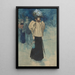 Street scene in Paris with an elegantly dressed woman - Henri Somm — framed artwork on a wall
