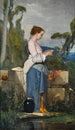 A young woman at the well - Henri Taurel — artwork view