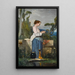 A young woman at the well - Henri Taurel — framed artwork on a wall