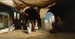 View of a North African courtyard with market beyond - Henri van Wyk — artwork view