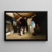 View of a North African courtyard with market beyond - Henri van Wyk — framed artwork on a wall
