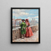 A walk along the Seine in Paris - Henri Victor Lesur — framed artwork on a wall