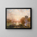 Paris, the Seine and the Louvre at sunset - Henri Zuber — framed artwork on a wall