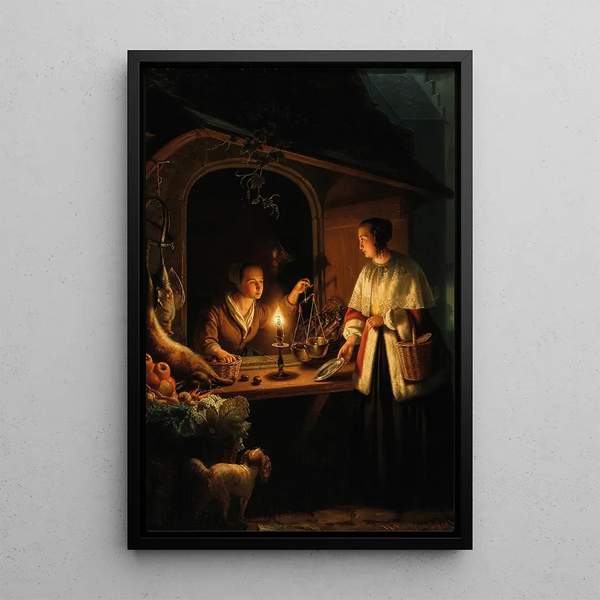 a Night Market - Henri de Braekeleer — framed artwork on a wall