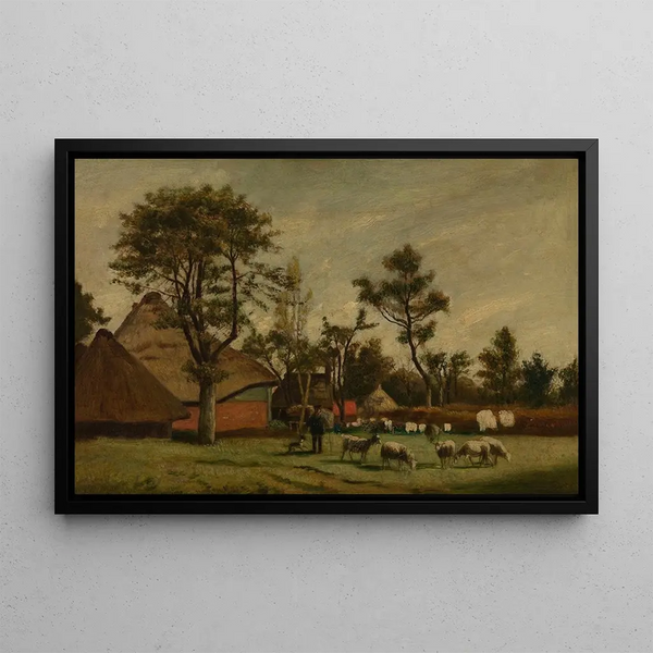 Farm - Henri de Braekeleer — framed artwork on a wall