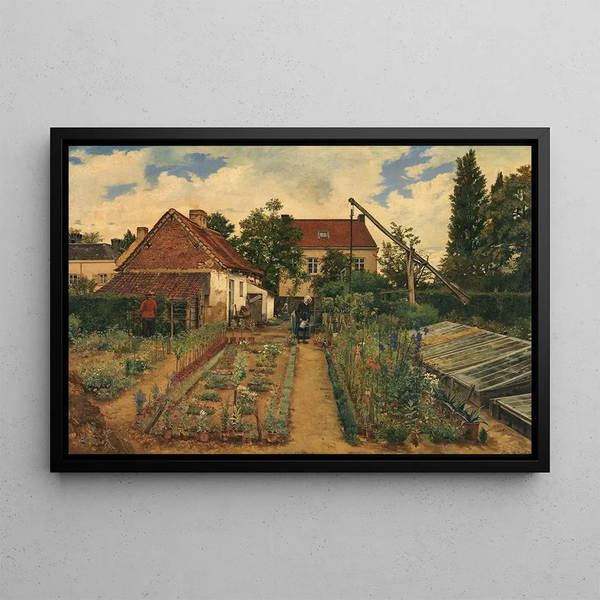 Garden of a Florist - Henri de Braekeleer — framed artwork on a wall