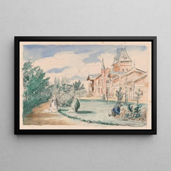 Domaine de campagne de Gustave Coteaux - Henri de Braekeleer — framed artwork on a wall