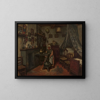 Interior Painting - Henri de Braekeleer — framed artwork on a wall