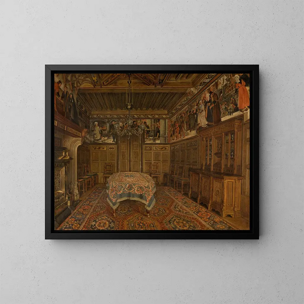 La salle à manger chez l'artiste Henri Leys - Henri de Braekeleer — framed artwork on a wall