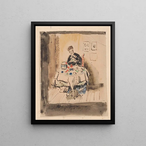 The Florist - Henri de Braekeleer — framed artwork on a wall