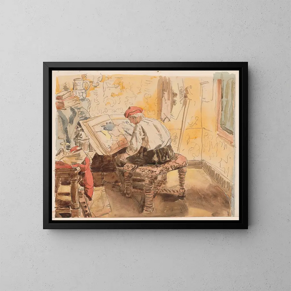 The Geographer - Henri de Braekeleer — framed artwork on a wall
