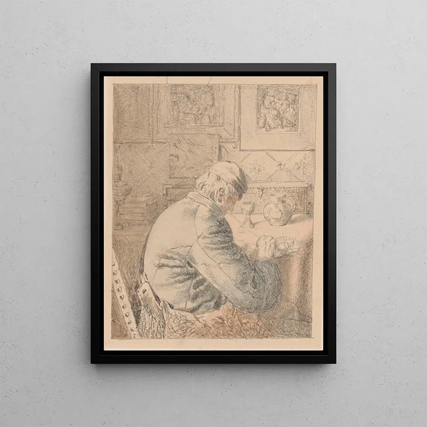 The smoker - Henri de Braekeleer — framed artwork on a wall