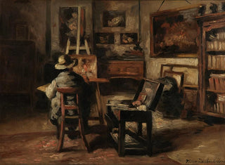 L'atelier de Ferdinand De Braekeleer I, père du peintre - Henri de Braekeleer — artwork view
