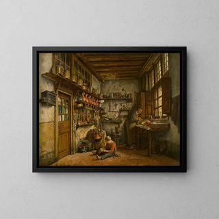 The handyman - Henri de Braekeleer — framed artwork on a wall