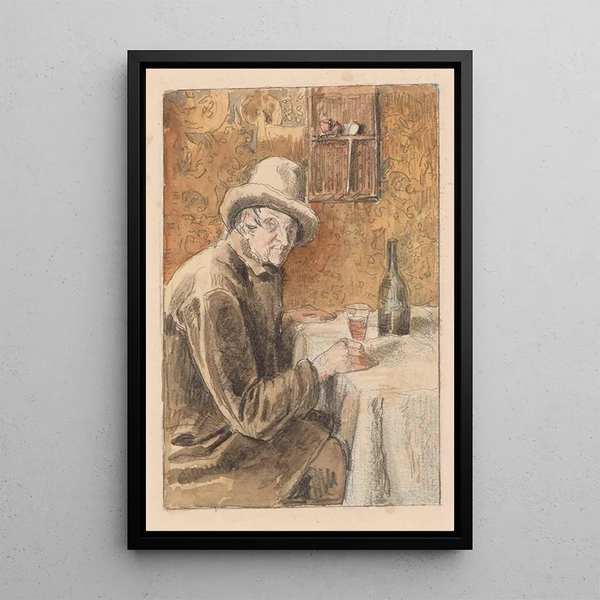 The wine drinker - Henri de Braekeleer — framed artwork on a wall